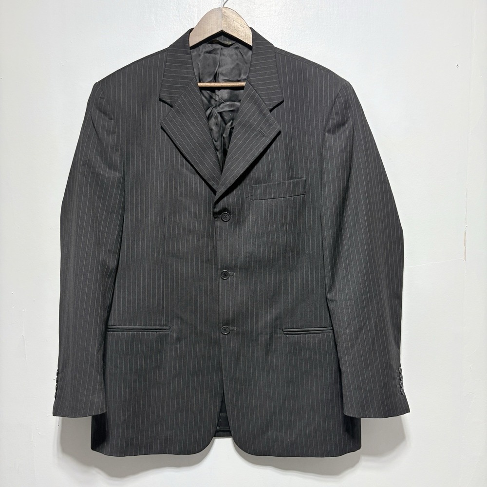 Louis Dell Olio Blazer Mens 42 Dark Gray Pinstripe Wool Italy Bozzalla Lesna